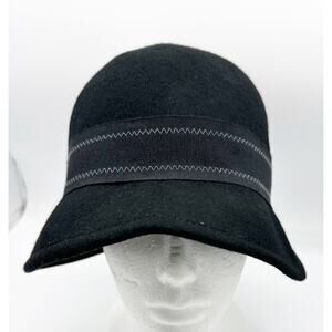 Vtg? SOPRATTUTTO CAPPELLI ITALY BLACK WOOL FELT HAT with Bow One Size